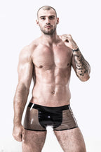 Male Latex Translucent Panelled Shorts