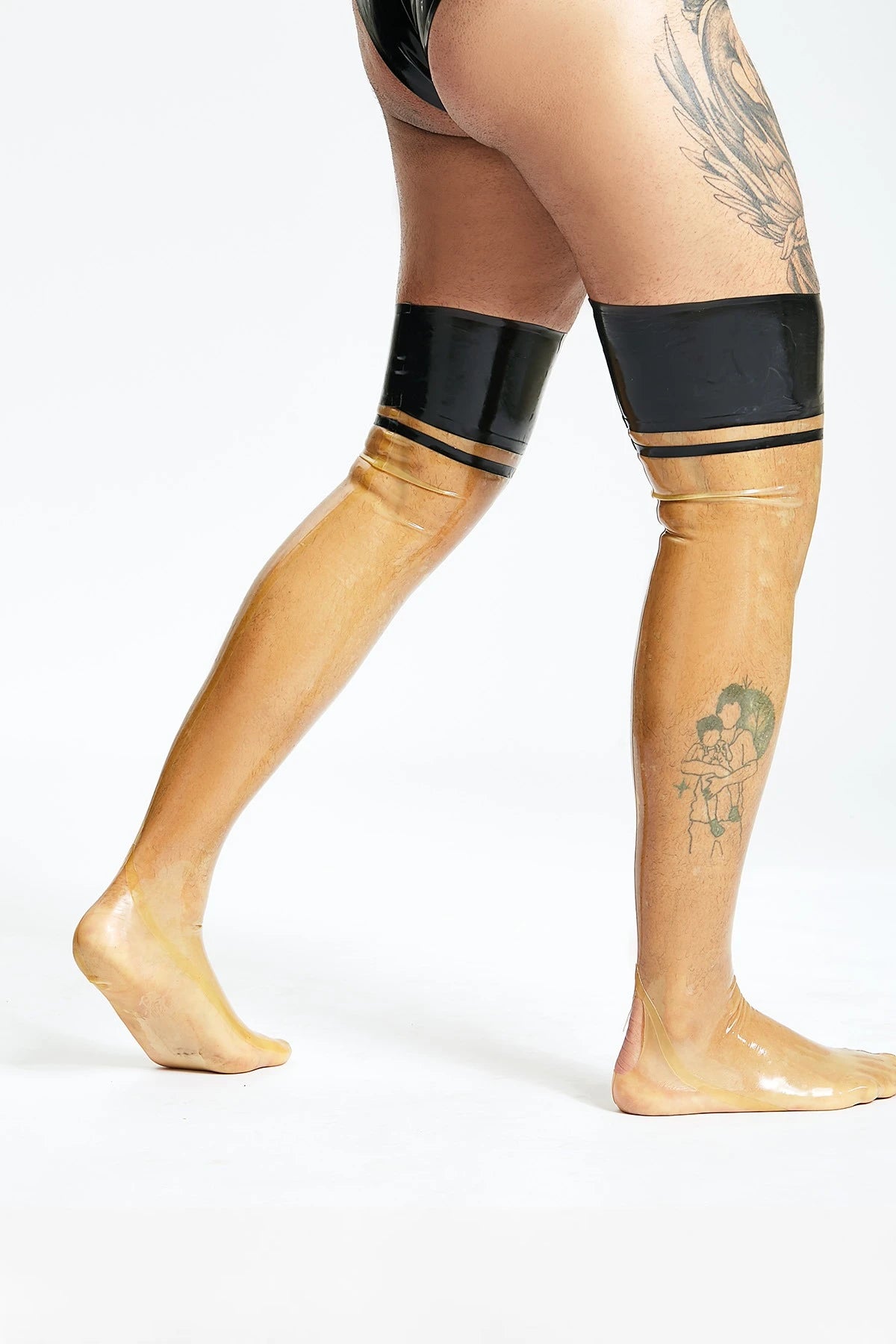 Translucent Natural Male Latex Translucent Stockings