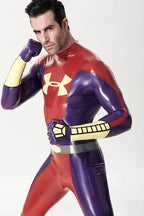 Red Male 'U-Man' Super Hero Latex Catsuit with Gloves & Feet