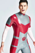 Metallic Red Male 'Victorious' Back Zipper Latex Catsuit