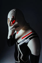 Black Male White-Headed 'Spidey' Latex Costume Latex Catsuit