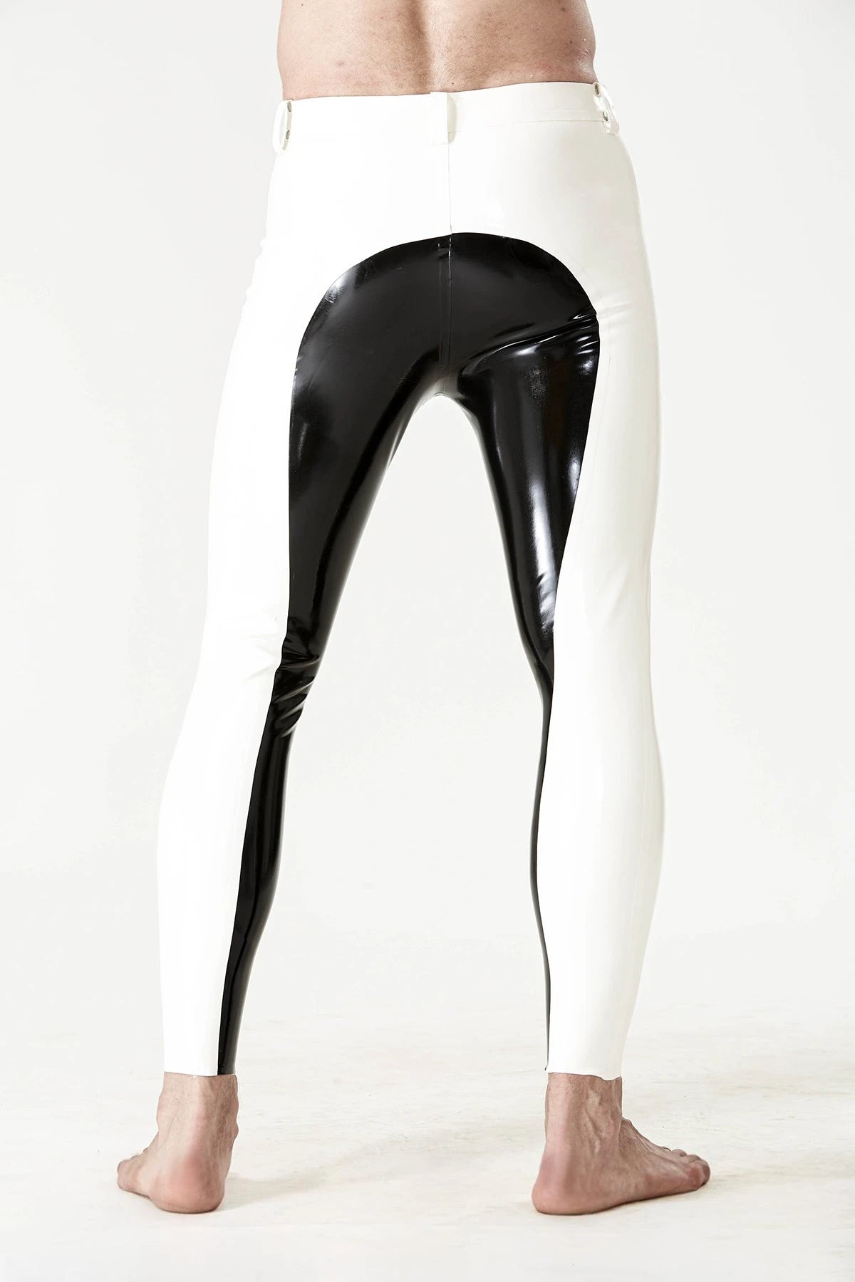 Male Latex 'Yin-Yang' Belted Leggings