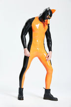 Orange Male 'Yuppy Puppy' Latex Catsuit