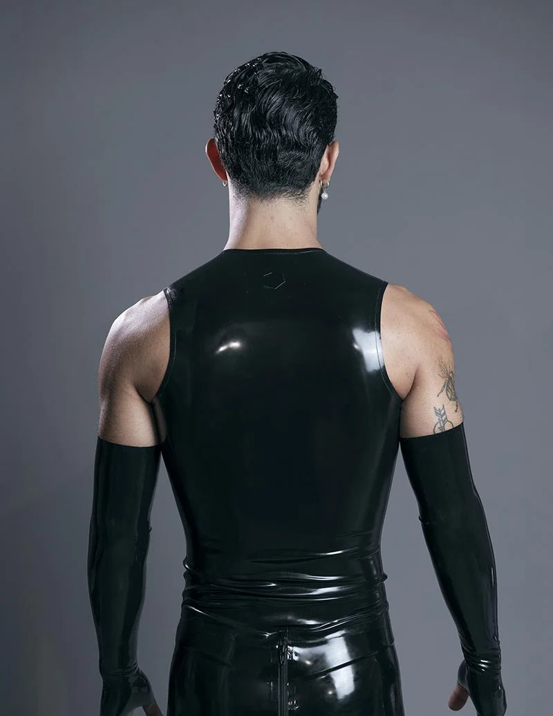 Men's Latex Sleeveless Zip Vest