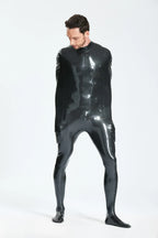 Metallic pewter Male Latex 'Captive' Half Sleepsac