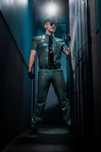 Metallic Pewter Male Standard Uniform Latex Jeans