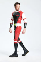 Metallic Pewter Male 'Cdr Batwing' Back Zip Latex Catsuit