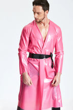 Metallic Pink Latex Male Dressing Gown