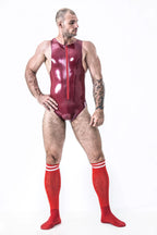 Metallic Red Male 'Daredevil' Latex Leotard