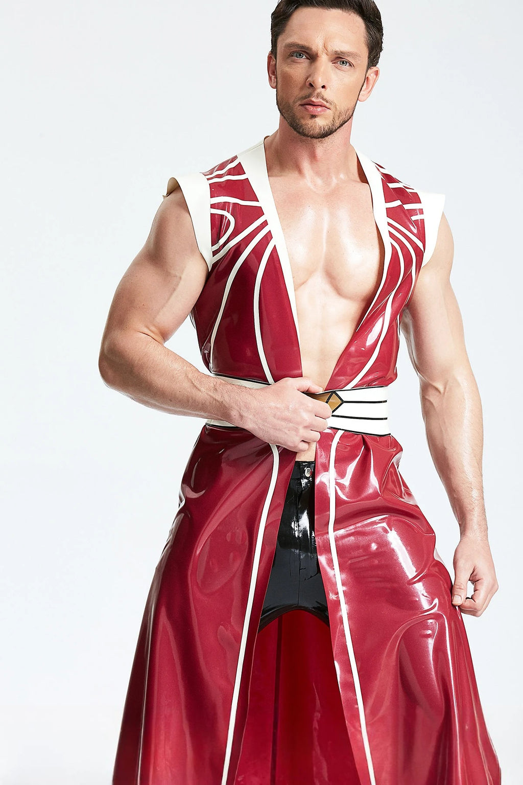 Metallic Red, Male Latex Ceremonial Robe
