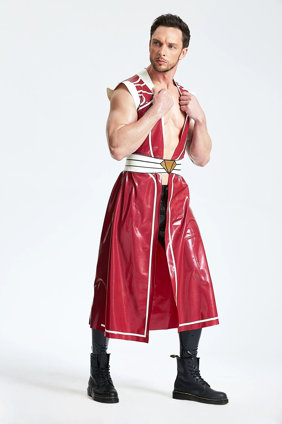 Metallic Red, Male Latex Ceremonial Robe