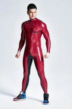 Metallic Red Male 'Zip-A-Dee' Back Zip Latex Catsuit
