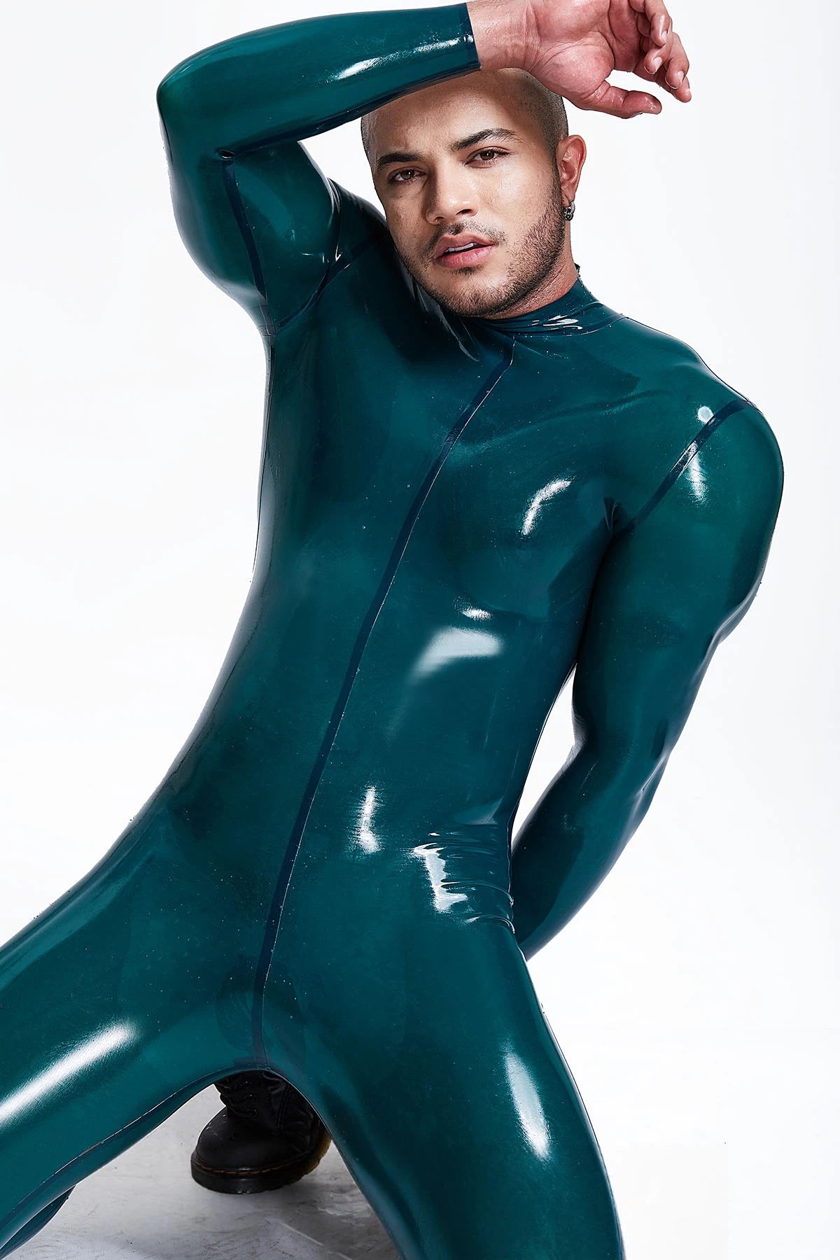 Metallic Rose Male 'Sleekness' Basic Neck Entry Latex Catsuit