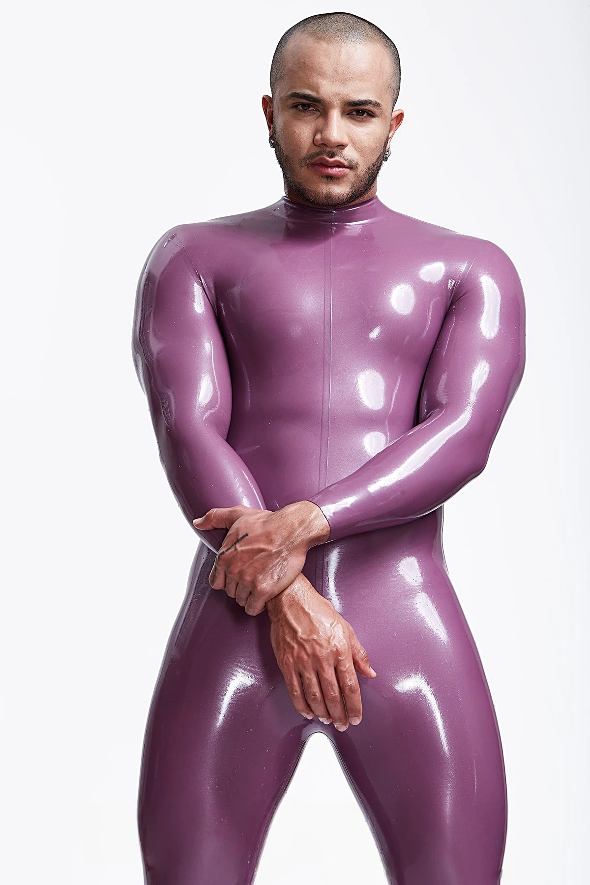 Metallic Rose Male 'Sleekness' Basic Neck Entry Latex Catsuit