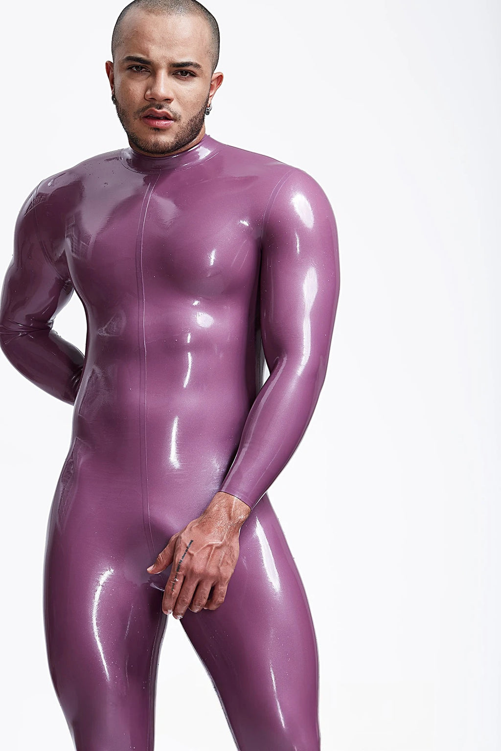 Metallic Rose Male 'Sleekness' Basic Neck Entry Latex Catsuit