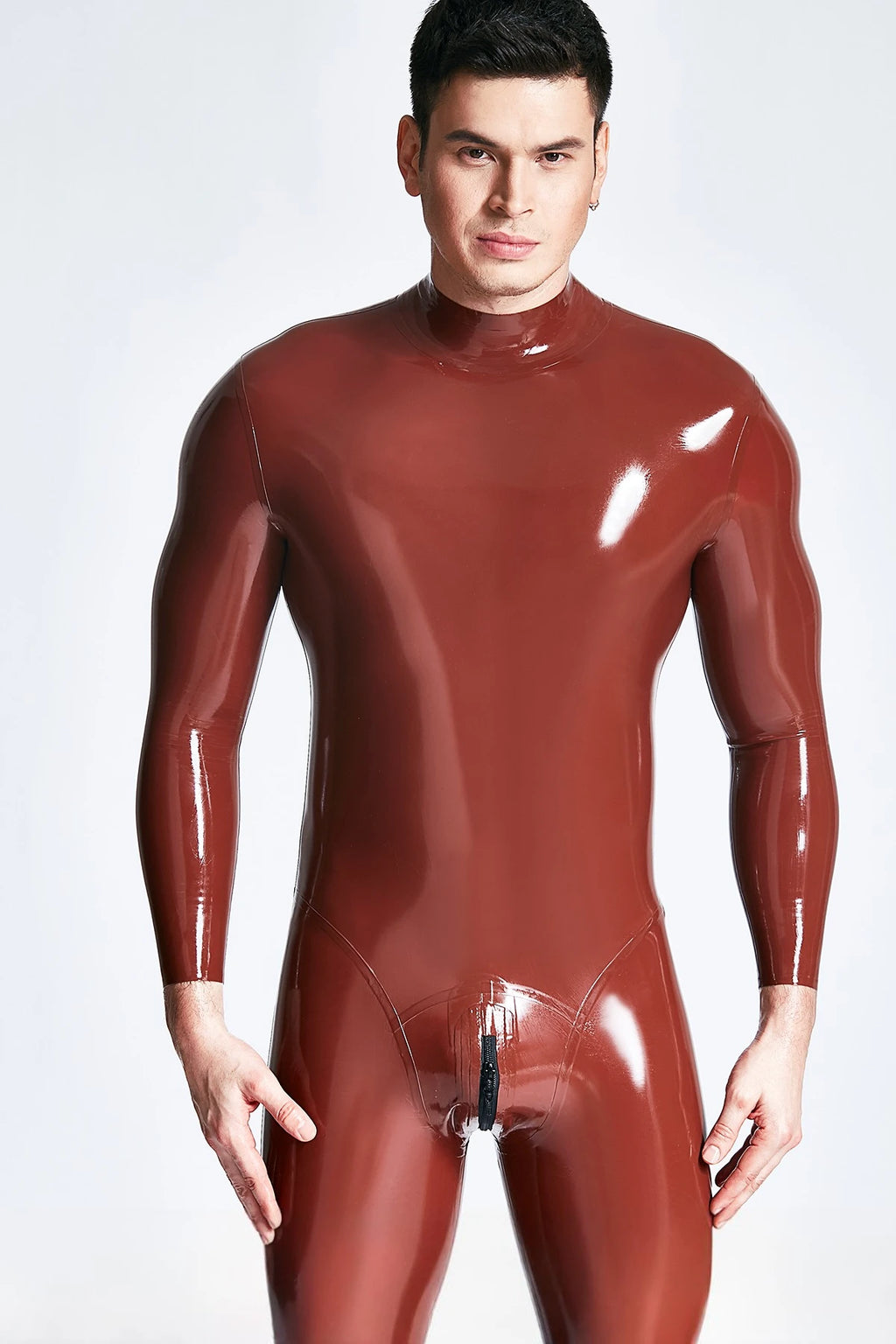 Metallic Rose Male 'Sleekness' Basic Neck Entry Latex Catsuit
