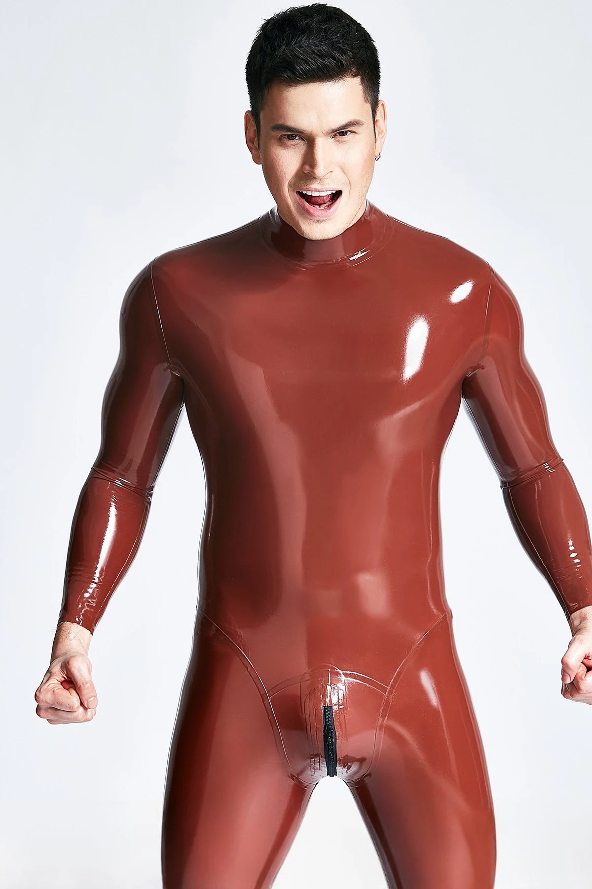 Metallic Rose Male 'Sleekness' Basic Neck Entry Latex Catsuit