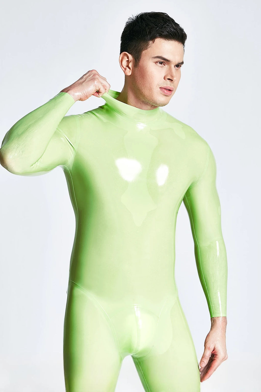 Metallic Rose Male 'Sleekness' Basic Neck Entry Latex Catsuit