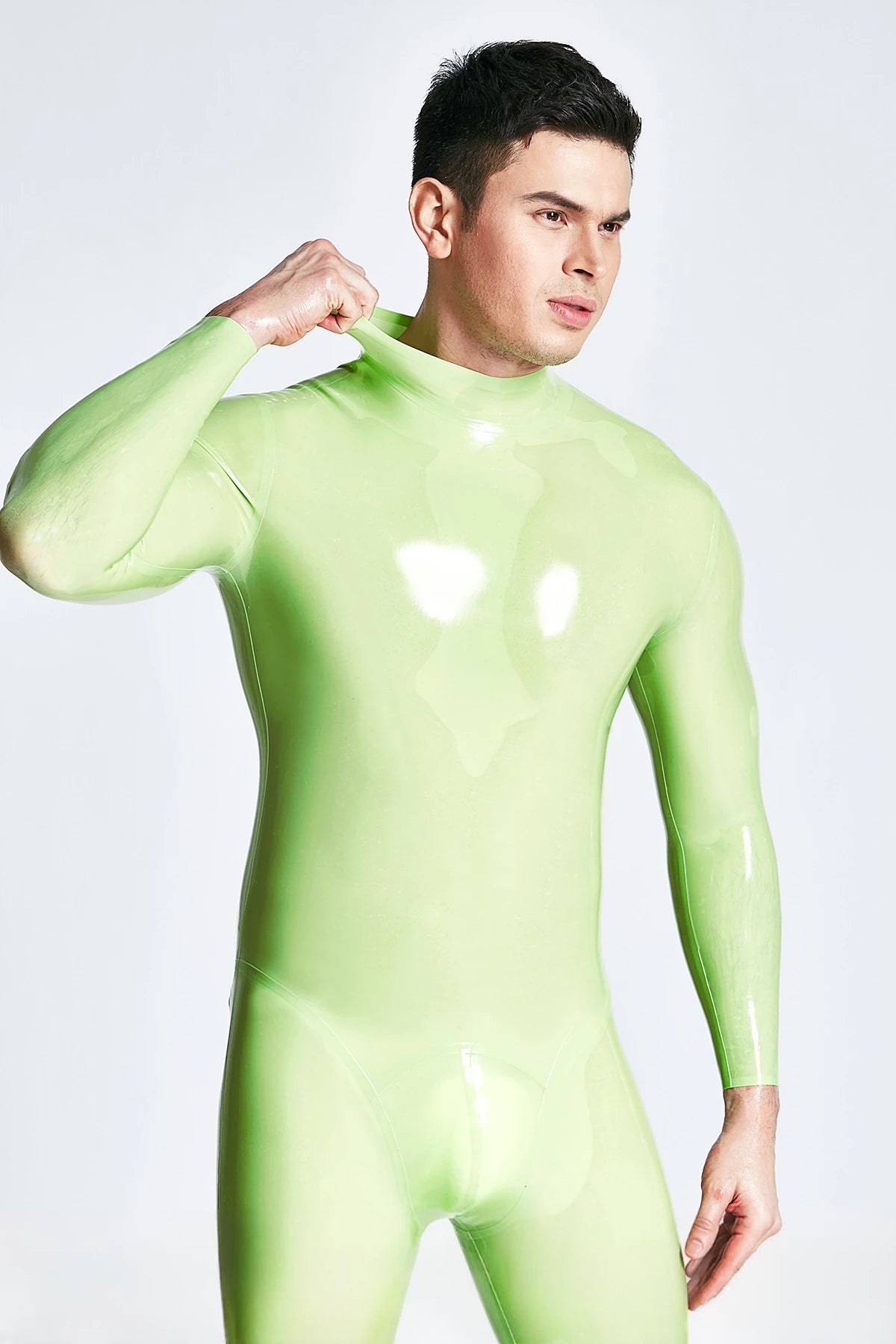 Metallic Rose Male 'Sleekness' Basic Neck Entry Latex Catsuit