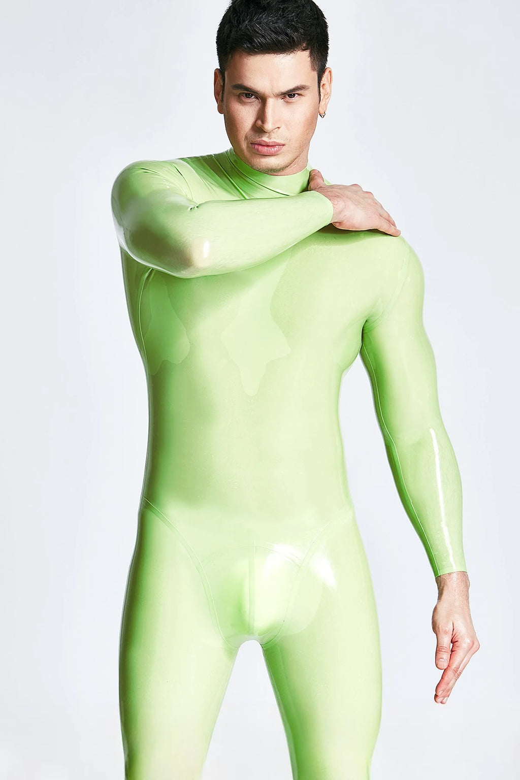 Metallic Rose Male 'Sleekness' Basic Neck Entry Latex Catsuit