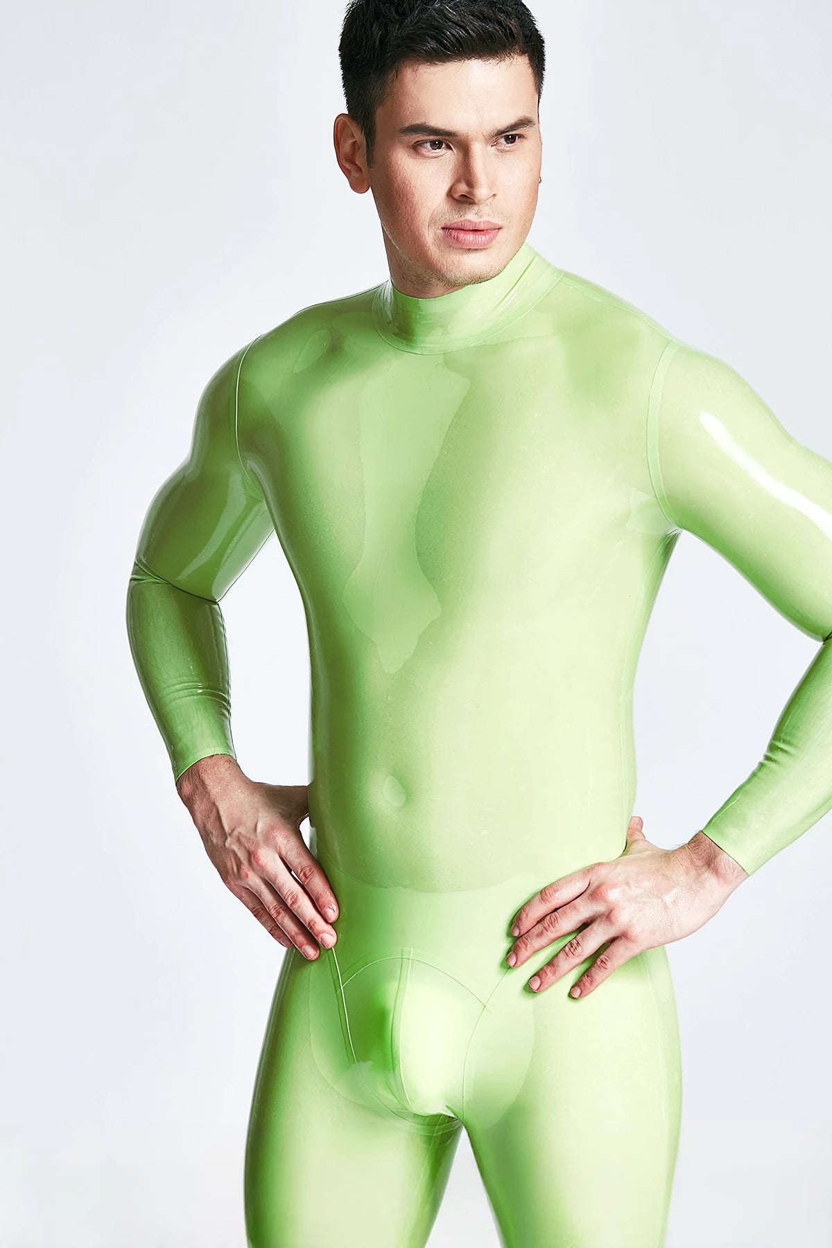 Metallic Rose Male 'Sleekness' Basic Neck Entry Latex Catsuit