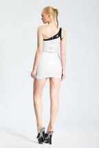 Pure White Micro Asymmetric Party Latex Dress