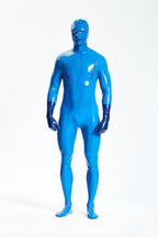 Middle Blue Male 'Integral-ation' Total Cover Latex Suit (For thinner people)