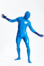 Middle Blue Male 'Integral-ation' Total Cover Latex Suit (For thinner people)