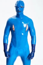 Middle Blue Male 'Integral-ation' Total Cover Latex Suit (For thinner people)