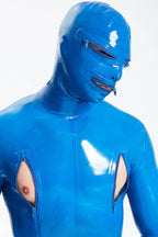 Middle Blue Male 'Integral-ation' Total Cover Latex Suit (For thinner people)