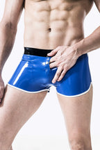 middle blue Male Latex Gym or Swim Briefs
