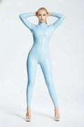 Moon Blue Long Sleeve Latex Catsuit - 3-Way Zip