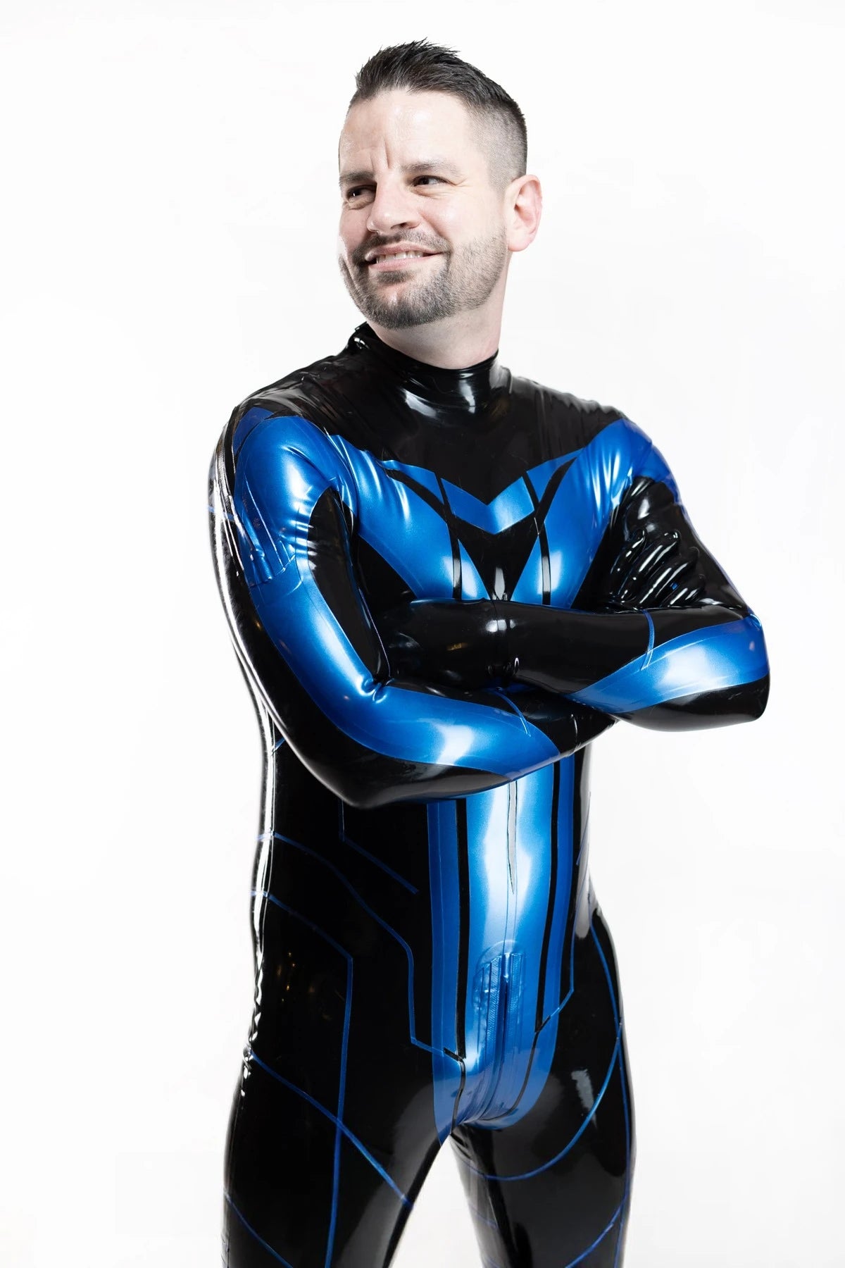 Night-wing meets Tron Latex Catsuit