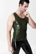Olive Green Male Latex Regular Singlet