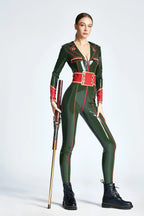 Olive Green 'Riflewoman of China' Latex Catsuit