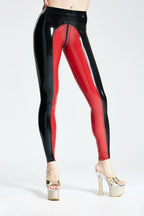 Olivia' Two-Color Latex Ankle-Length Latex Leggings