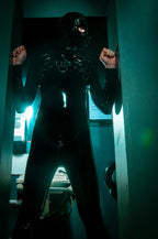 Orange  & Pink  & Metallic Gold Male Standard Back Zip Latex Catsuit