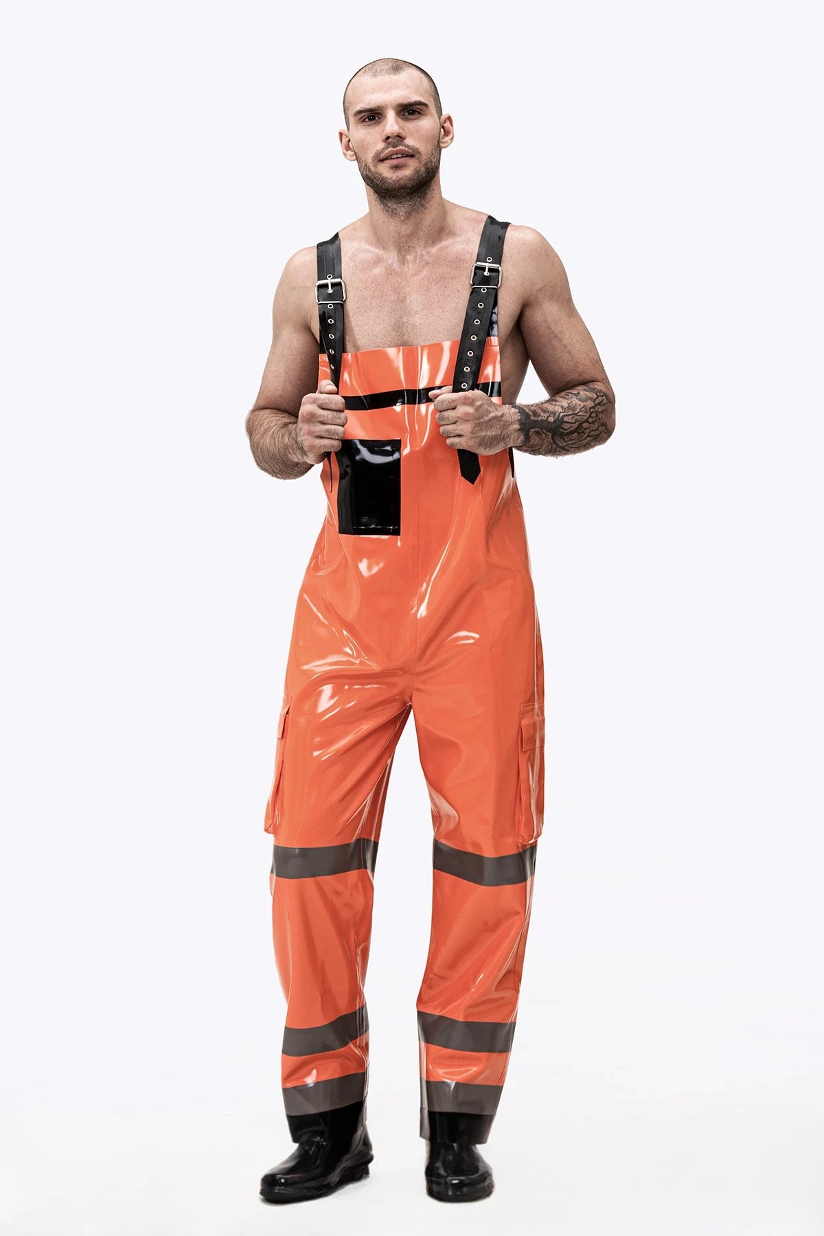 Orange Latex Male Firefighter Off-Duty Dungarees