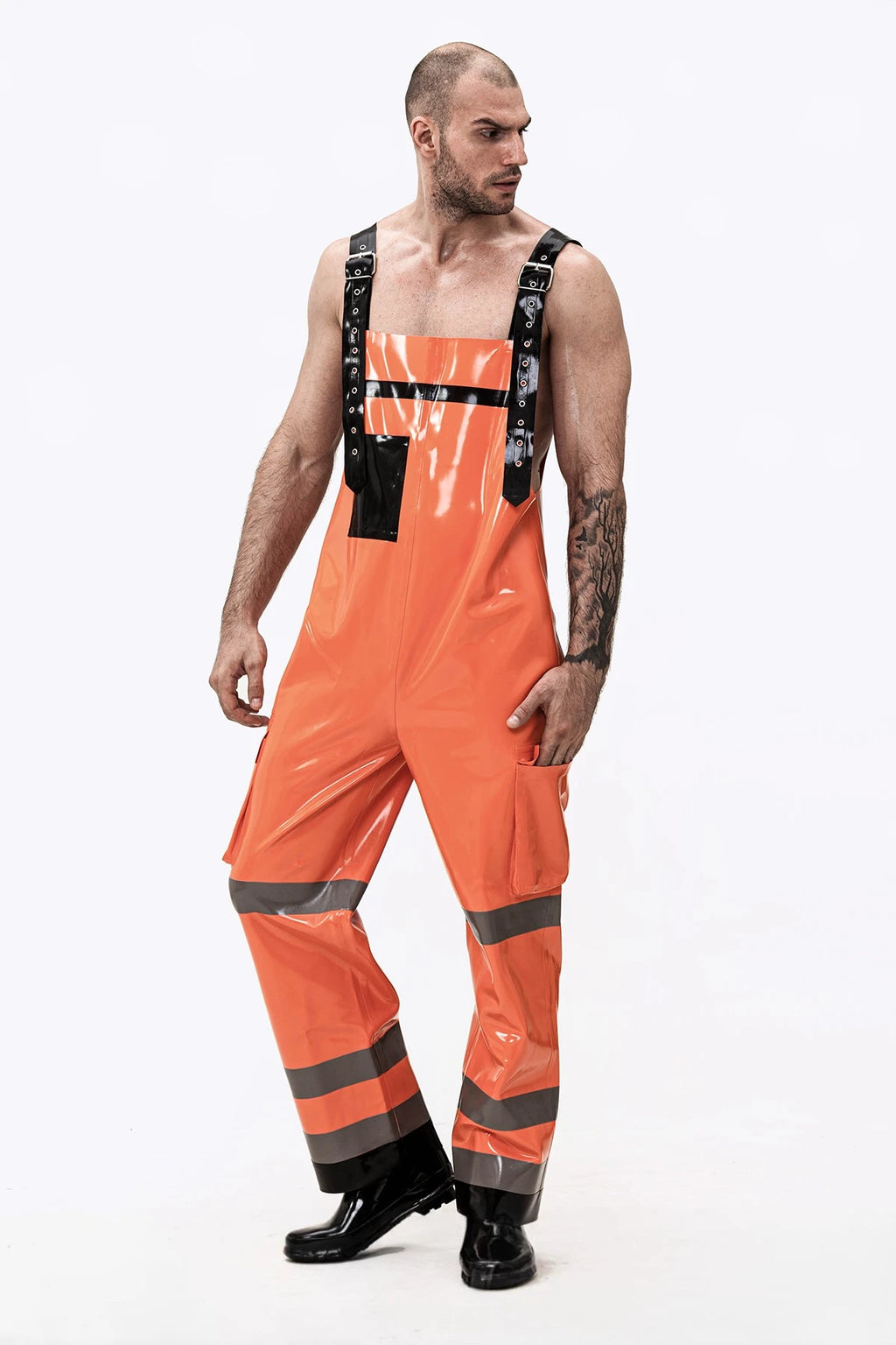 Orange Latex Male Firefighter Off-Duty Dungarees