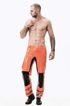 Orange Male Fireman Style Latex Uniform Pants