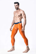 Orange Male Orange Delight Latex Leggings