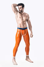 Orange Male Orange Delight Latex Leggings