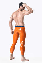 Orange Male Orange Delight Latex Leggings