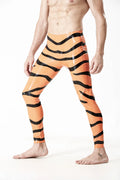 Orange Male Latex 'Tiger' Patterned Tights