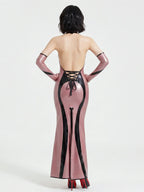 Pearlsheen Old Rose Latex Lady Floret Gown