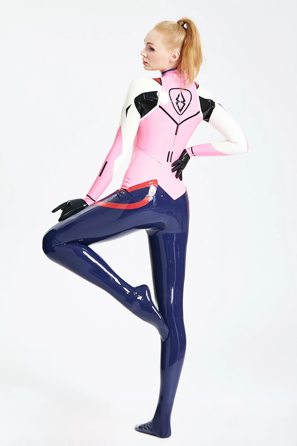 Bubblegum Pink 'Playtime' Latex Catsuit With Gloves and Feet