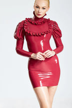 Plum Red 'Juliette' Formal Micro Latex Dress