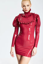 Plum Red 'Juliette' Formal Micro Latex Dress