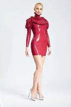 Plum Red 'Juliette' Formal Micro Latex Dress