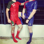 Plum Red Male Latex Football Socks